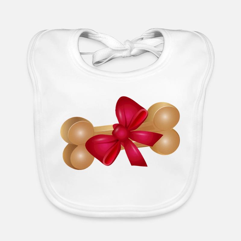 Geschenk-Kauknochen mit roter Schleife Baby Bio-Lätzchen