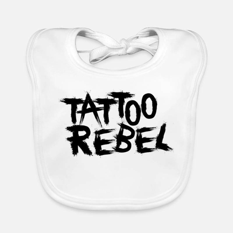 Tattoo Rebel black Organic Baby Bibs