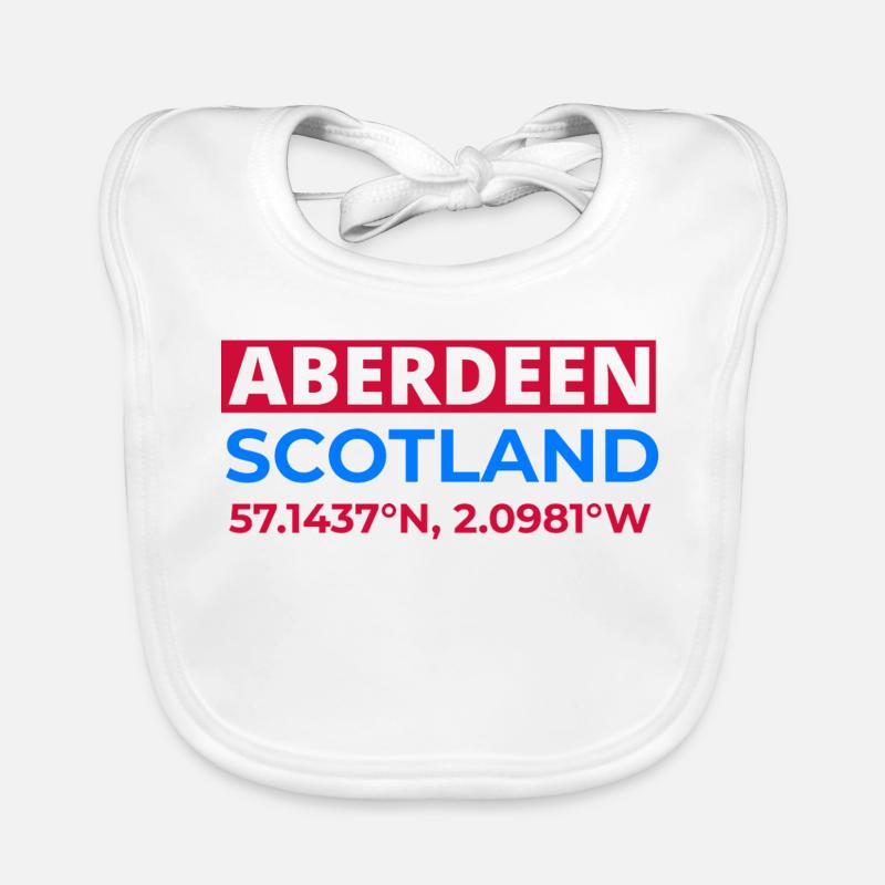 Aberdeen Scotland Coordinates Organic Baby Bibs