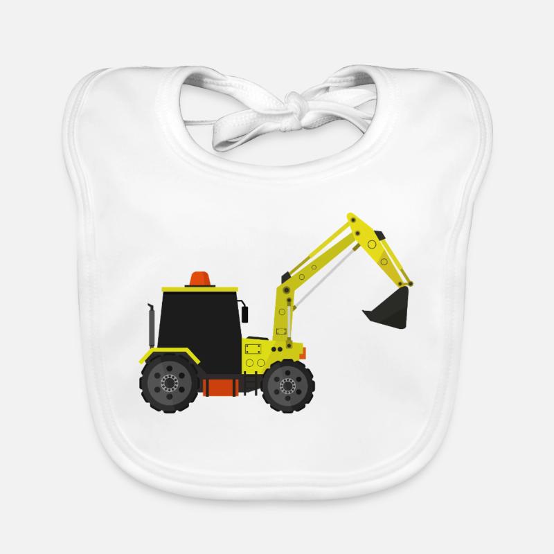 Excavator Organic Baby Bibs