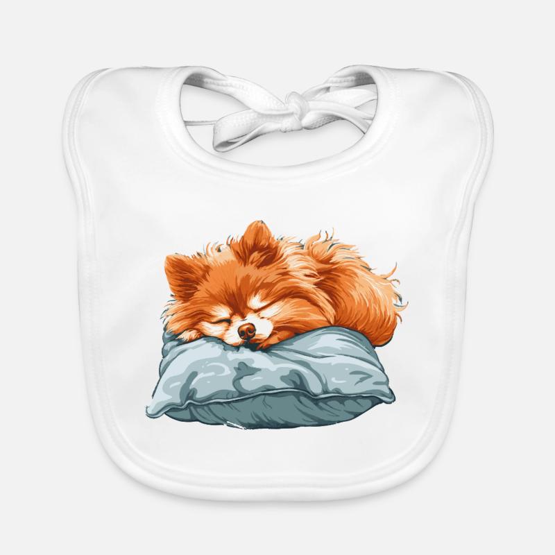 Spitz endormi sur un oreiller Bavoir bio Bébé