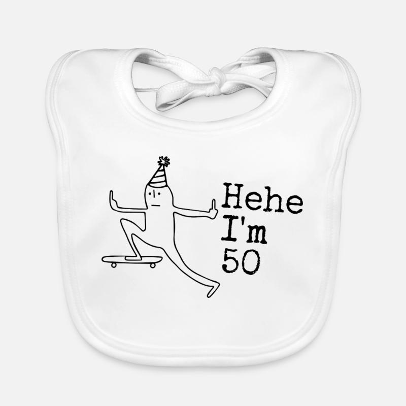 Cadeau pour le 50e anniversaire Drôle 50e 50e Bavoir bio Bébé