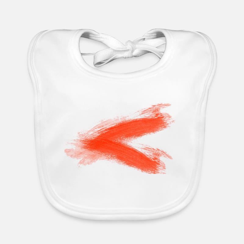 Orange brush mark in black Organic Baby Bibs