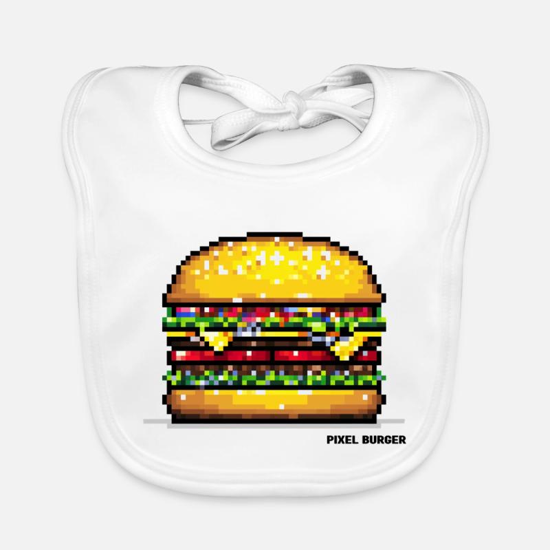 Pixel Hamburger Baby Bio-Lätzchen