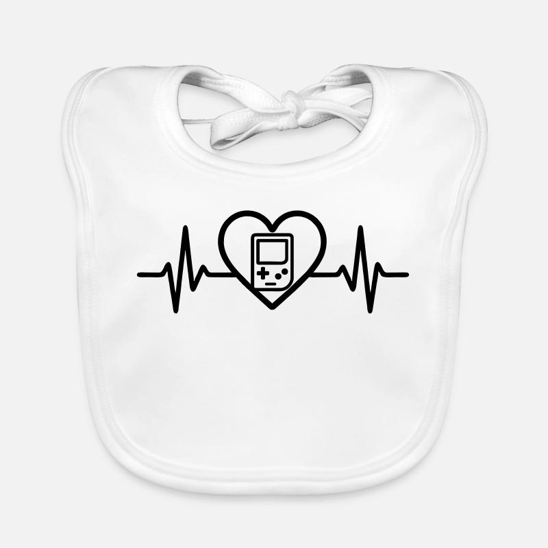 Heart Retrogaming – Retro Portable Console Organic Baby Bibs