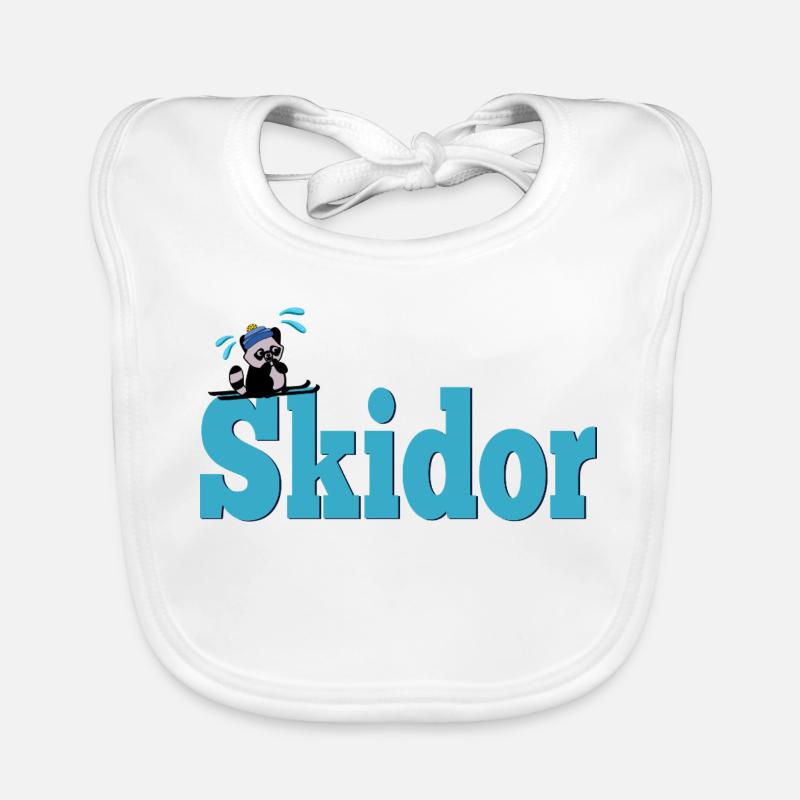 Ski - Baby Bio-Lätzchen - Weiß