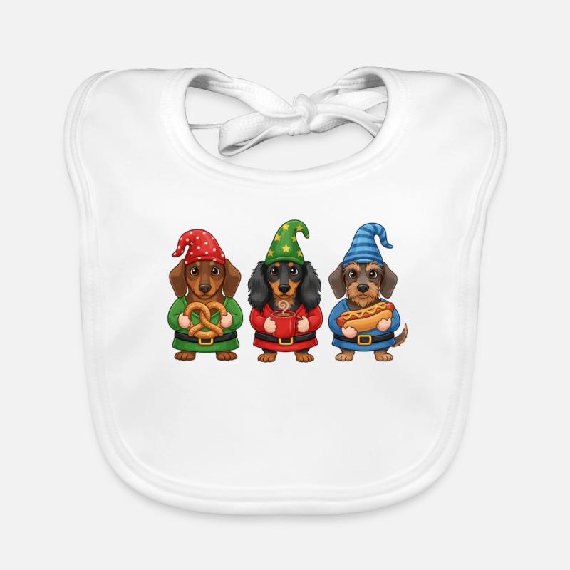 Dachshund Merry Christmas Cool Christmas Gift Organic Baby Bibs