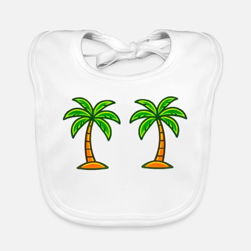 Double Palm Island Print Organic Baby Bibs