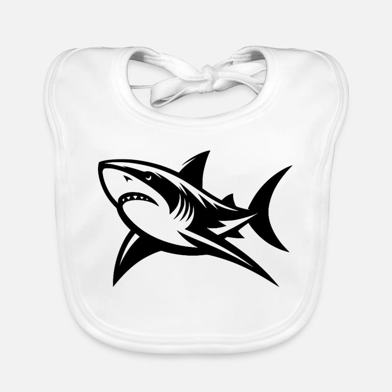 Smiling is hard with so many teeth shark joke Organic Baby Bibs