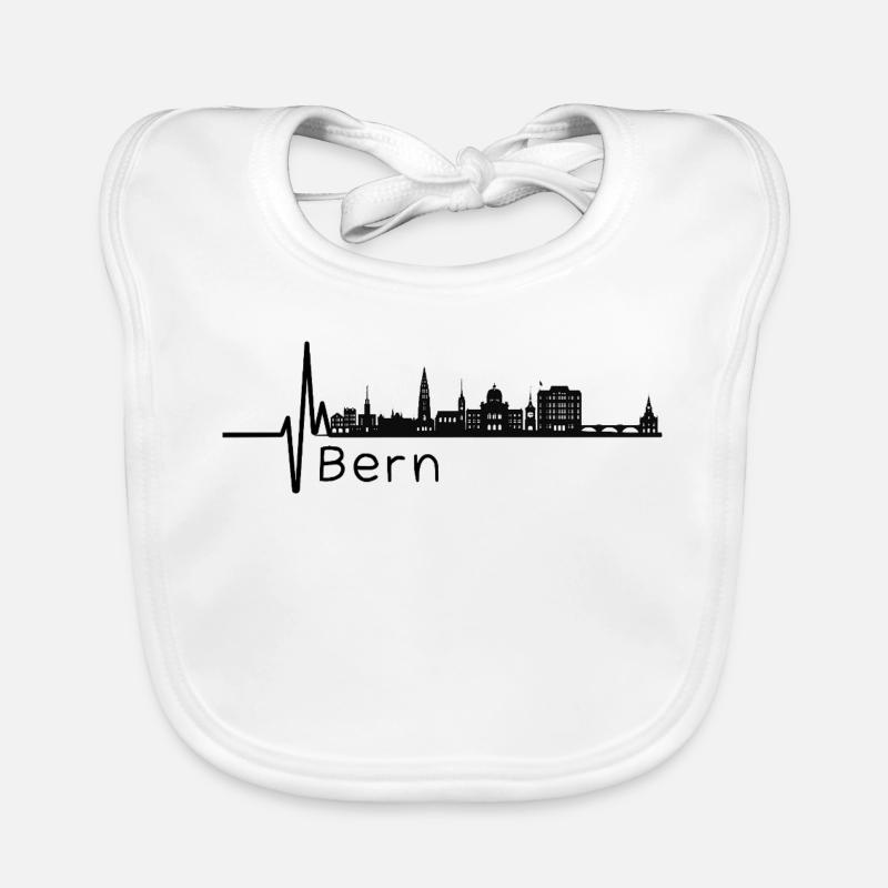 Bern Herzschlag Skyline Baby Bio-Lätzchen