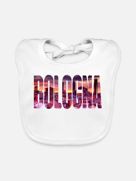 Bologna Sunset - Organic Baby Bibs - white - Front