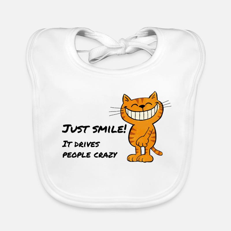 Just Smile – Grinning Cat Cheshire Cat Organic Baby Bibs