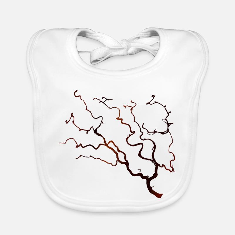 Corkscrew hazel branch in a warm brown tone Organic Baby Bibs