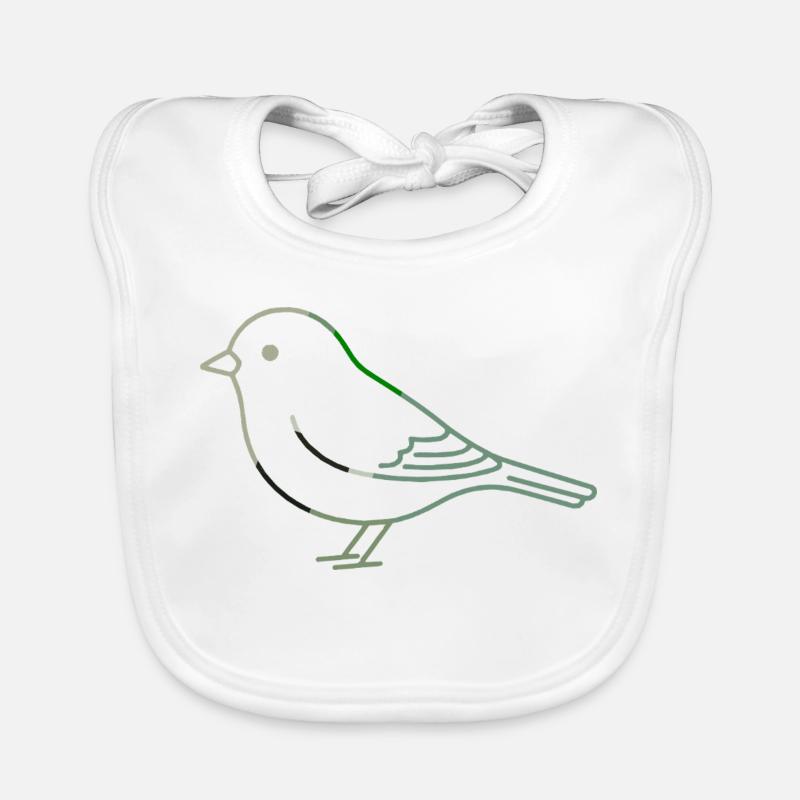 Oiseau linéaire vert minimaliste Bavoir bio Bébé