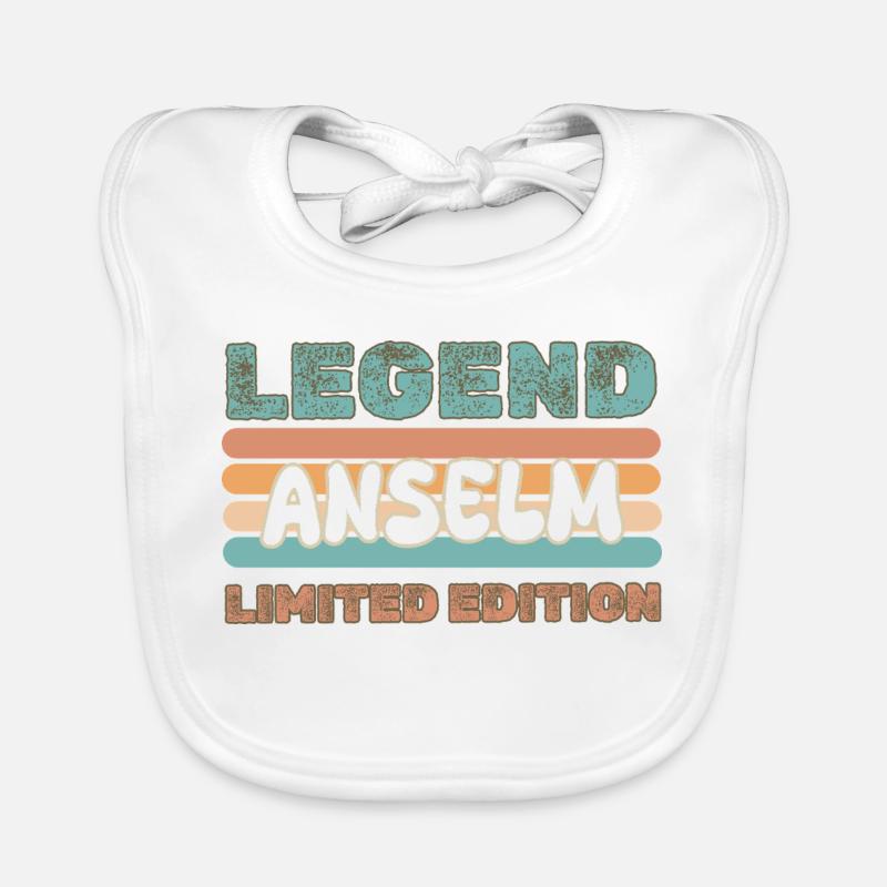 First name Anselm Organic Baby Bibs