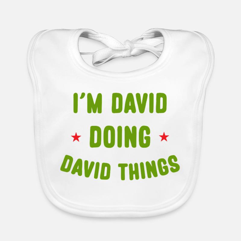Ich bin David Doing David Things Lustige Zitate Baby Bio-Lätzchen