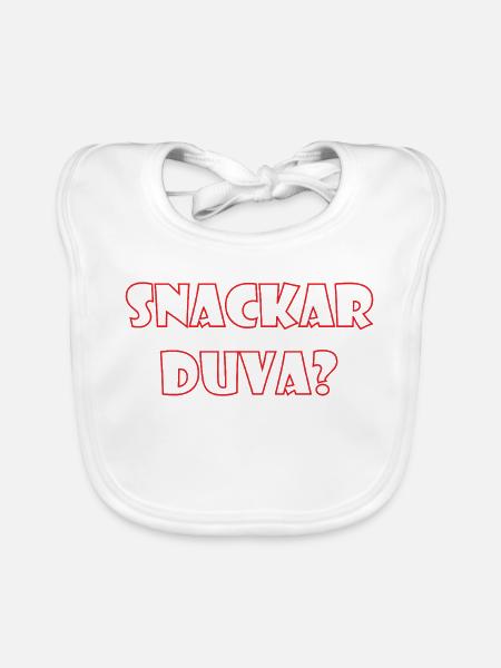 Humour parlant de Duva – Göteborg - Bavoir bio Bébé - blanc - Devant