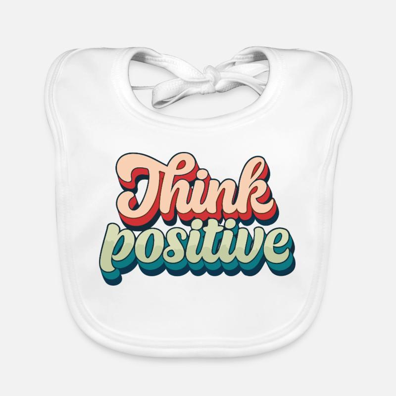 Tænk positivt retro-manuskript Hagesmække af økologisk bomuld