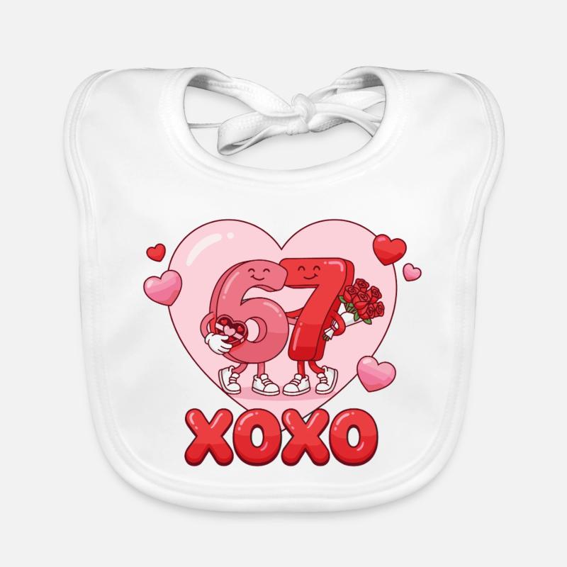 6 7 Sechs Sieben Meme Valentinstag Liebesgeschenk  - Baby Bio-Lätzchen - Weiß