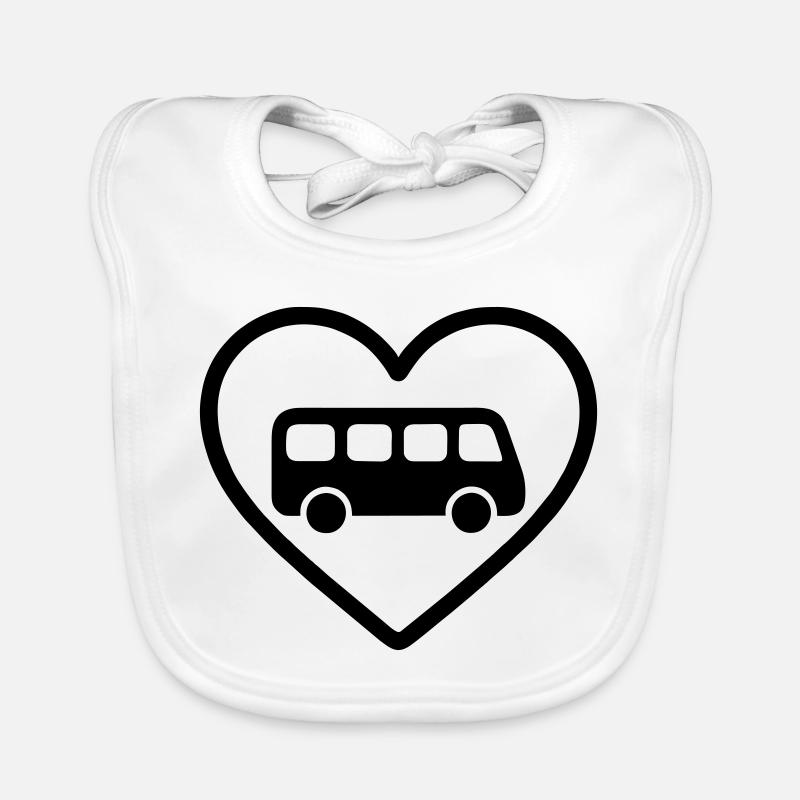 Heart Bus Driver Organic Baby Bibs