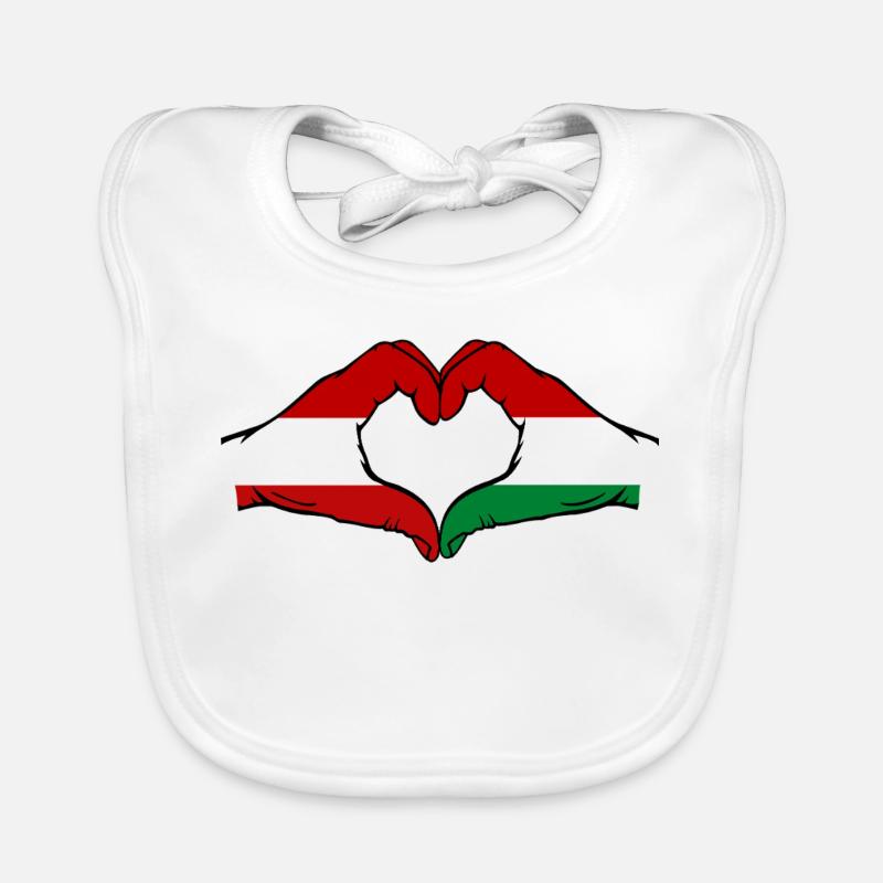 Drapeau Austro-Hongrie Cœur Bavoir bio Bébé