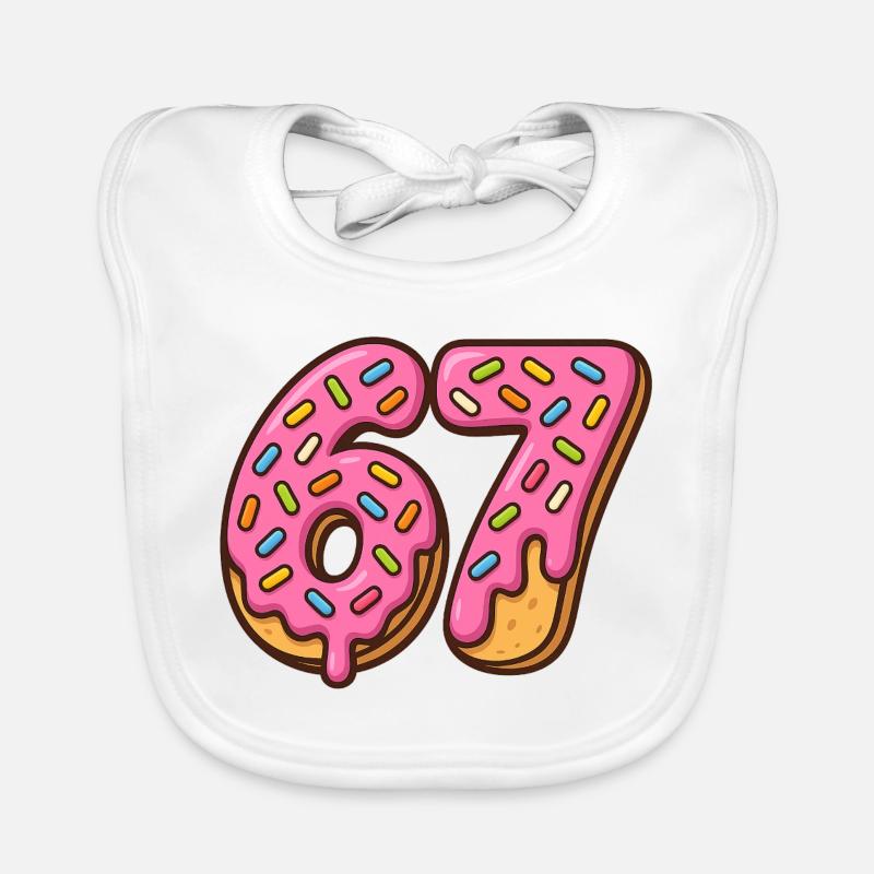 6 7 Meme Donut Six Seven Trend 67 Donut - Baby Bio-Lätzchen - Weiß