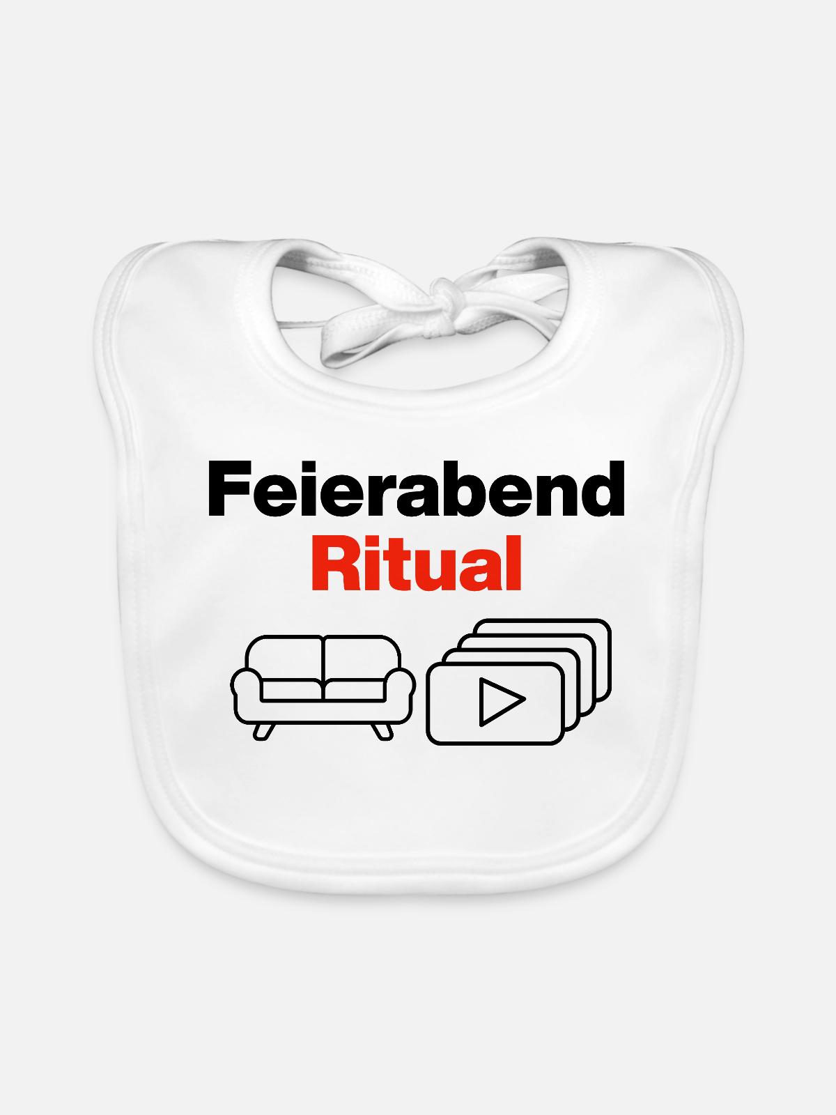 Feierabend Ritual – Sofa & Serien & Chill - Baby Bio-Lätzchen - Weiß - Vorne