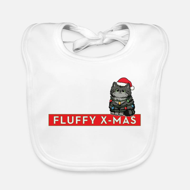 Noël duveteux – Noël chat mignon Bavoir bio Bébé