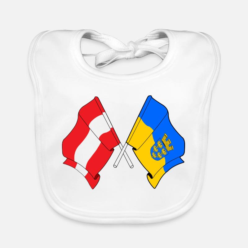 Austria & Lower Austria Crossed Flags Organic Baby Bibs
