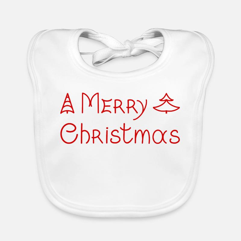Joyeux Noël, phrase manuscrite. Bavoir bio Bébé