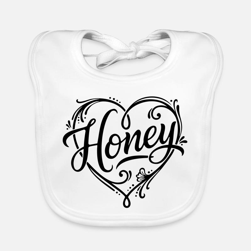 Calligraphy Design Honey Tattoo-style Baby Bio-Lätzchen