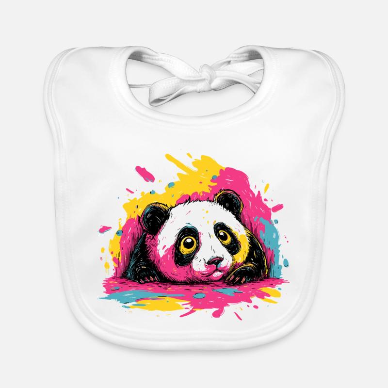 Panda Color Splash Organic Baby Bibs