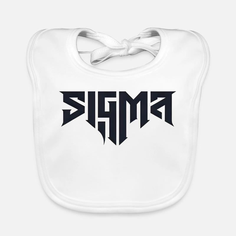 Glyphes Sigma dans la typographie difficile - Bavoir bio Bébé - blanc