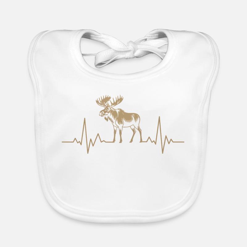 Moose Herzschlag Silhouette Baby Bio-Lätzchen
