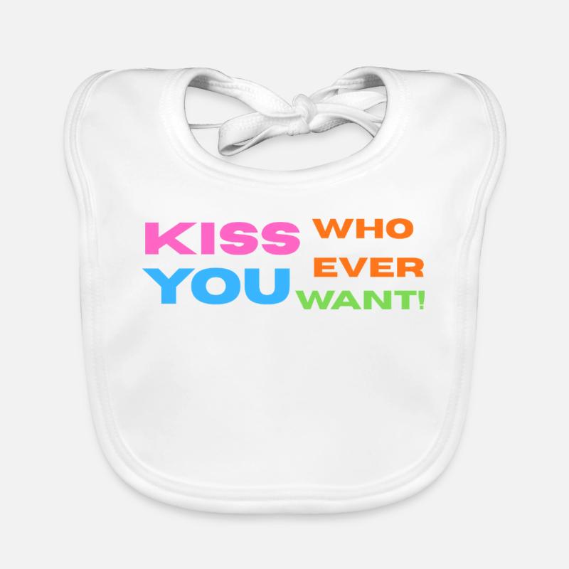 Pride / CSD / LGBTQ+ Design "Kiss" Baby Bio-Lätzchen