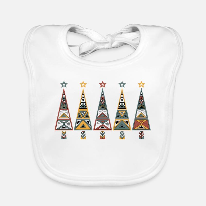 Afrika-Weihnachtsbaum - Baby Bio-Lätzchen - Weiß