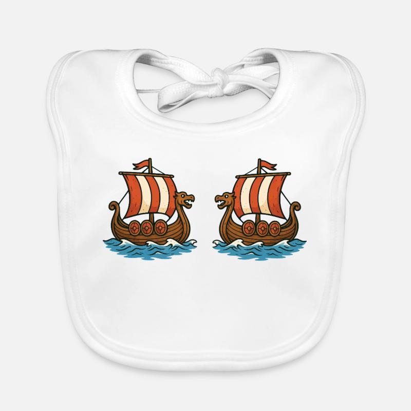 Viking Ships Organic Baby Bibs
