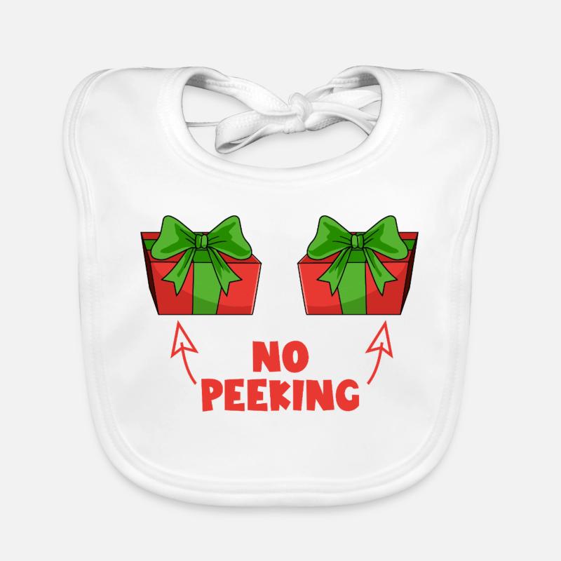 Ne regarde pas! Cadeau de Noël coquin ! Regardez Bavoir bio Bébé