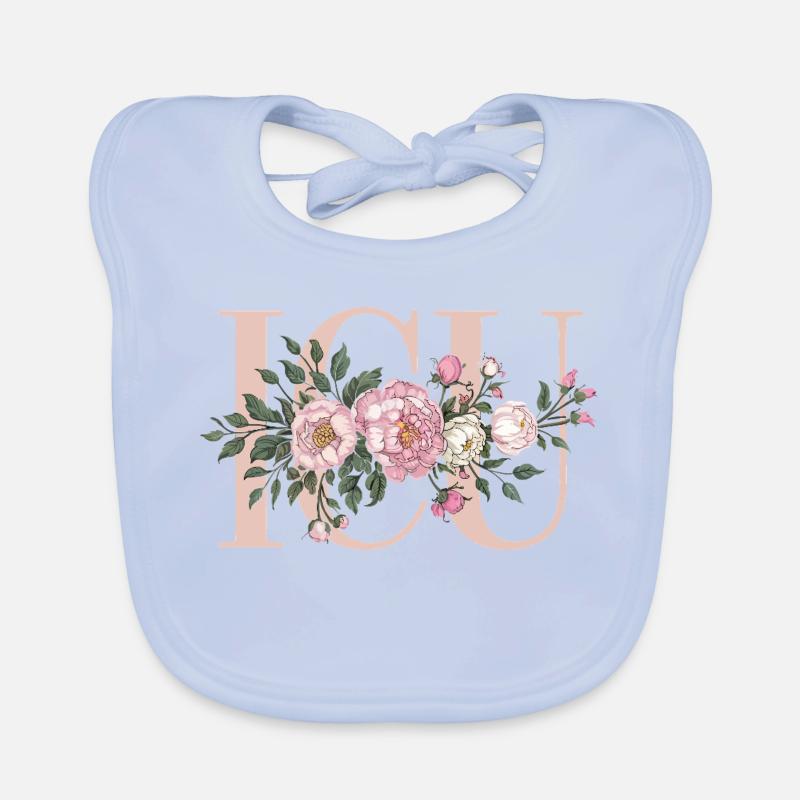 Rose Petal Frame Love Organic Baby Bibs