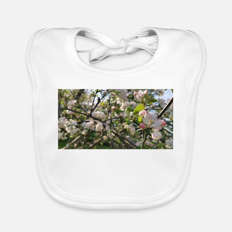 Branches de cerisier en fleurs Printemps Bavoir bio Bébé