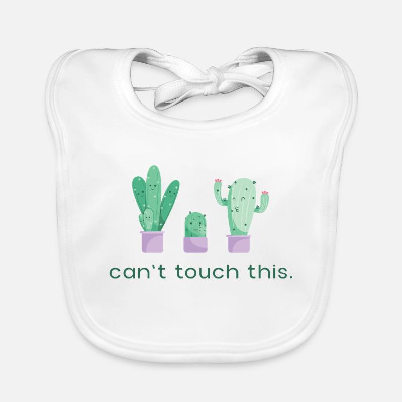 On ne peut pas toucher à ce cactus Drôle de dicton. - Bavoir bio Bébé - blanc