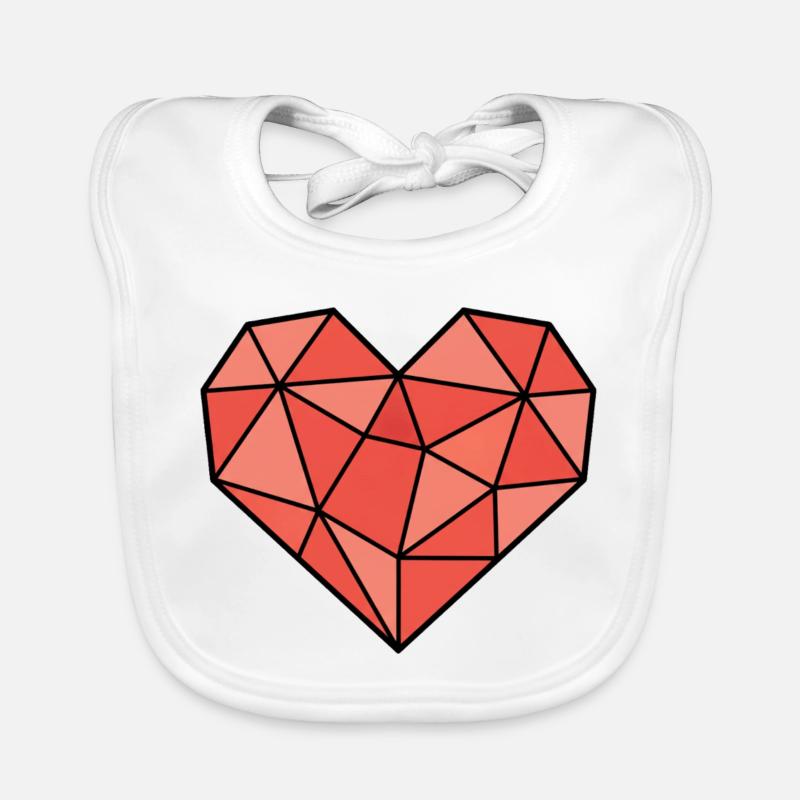 Geometric Heart Low Poly Modern Vector Organic Baby Bibs