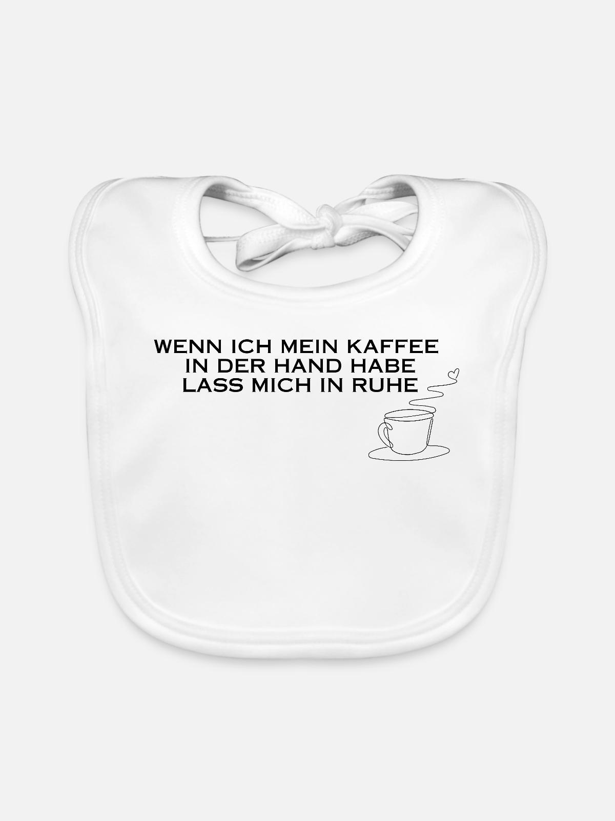 Kaffee in der Hand - Baby Bio-Lätzchen - Weiß - Vorne