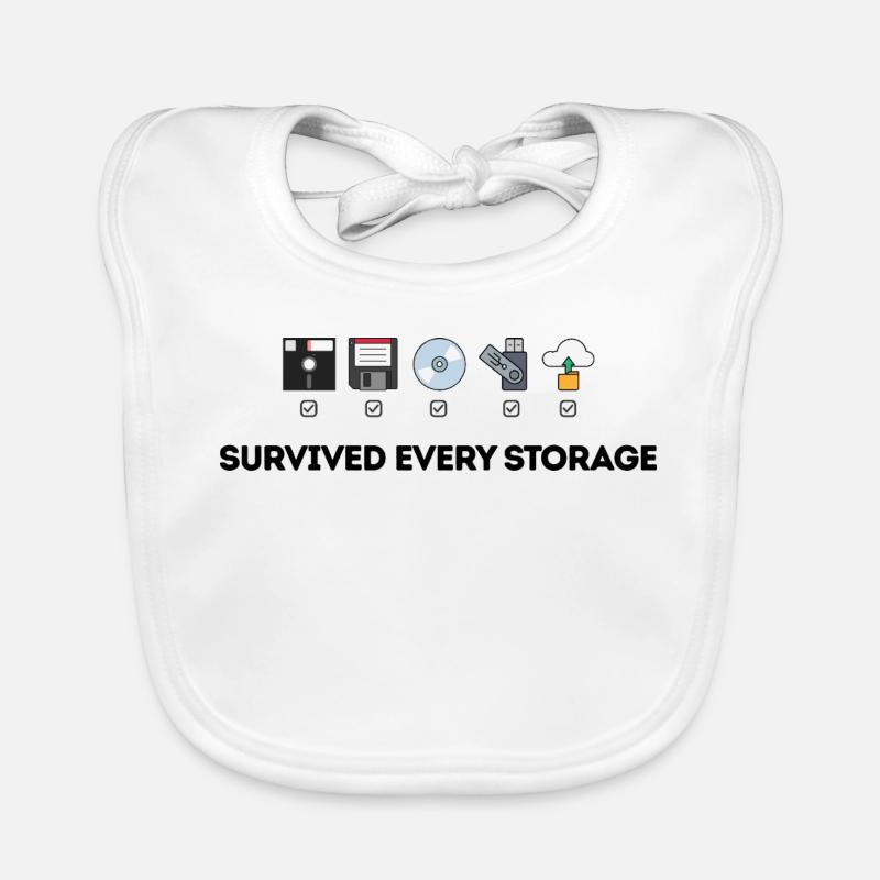 Data Storage Evolution - Tech Icons Organic Baby Bibs