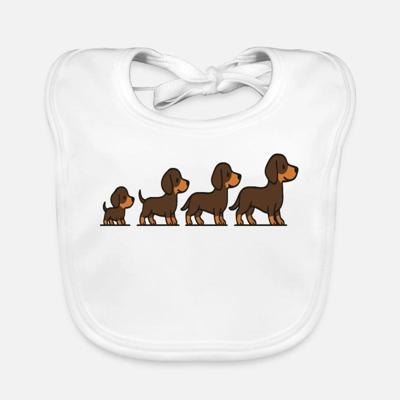 Étapes de croissance du chien : illustration du chiot à l’adulte Bavoir bio Bébé