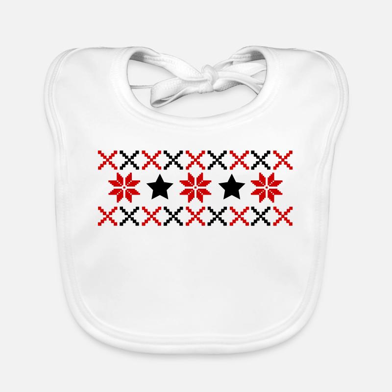 Norwegian Pattern Winter Organic Baby Bibs