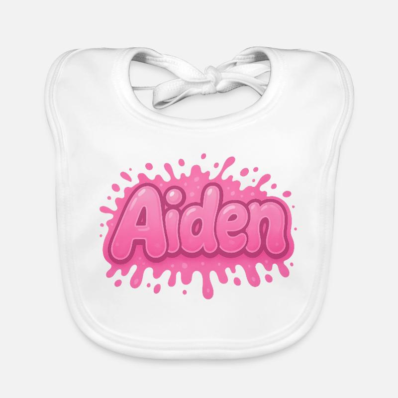 Graffiti Aiden Personalized name ideal gift printable on Organic Baby Bibs
