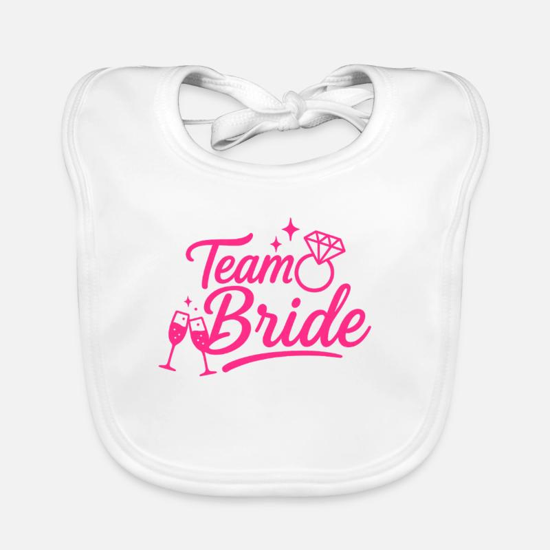 Team Bride Pink Diamond Organic Baby Bibs