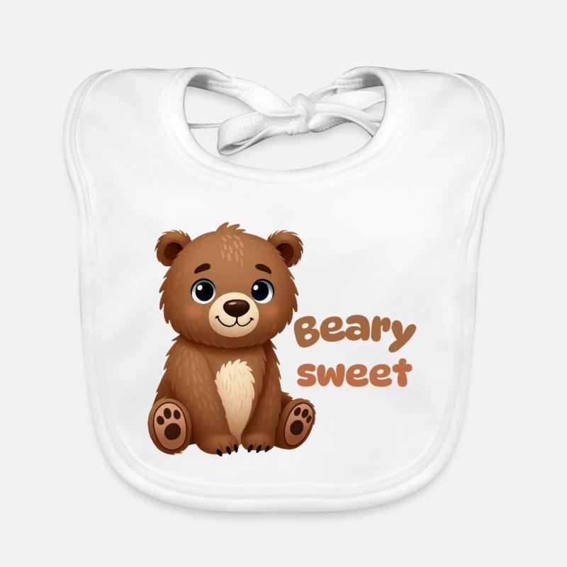 Cute Brown Bear Organic Baby Bibs