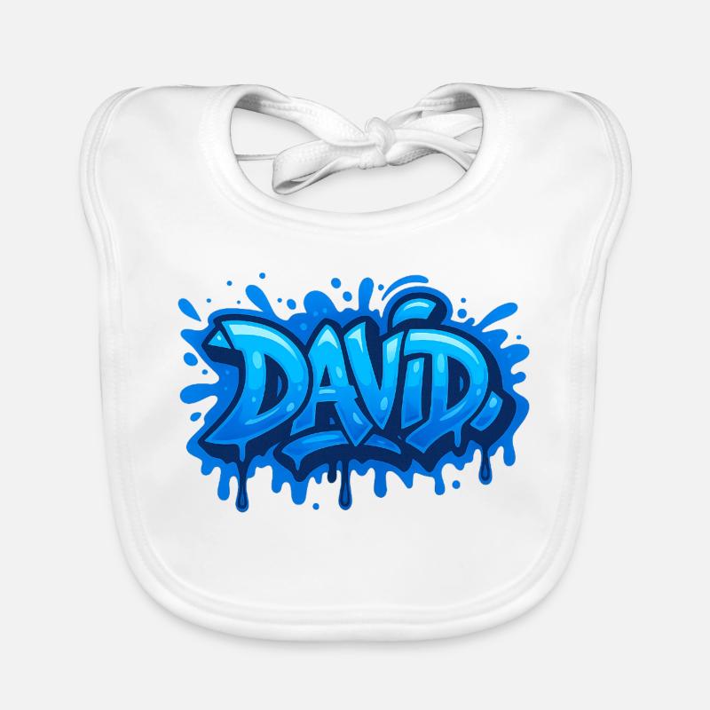 Graffiti  DAVID Prénom cadeau idéal imprimable Bavoir bio Bébé